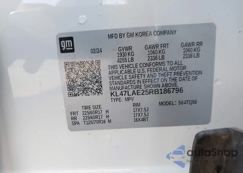 2024 Buick Envista Preferred Fwd z USA, uszkodzony, nr VIN KL47LAE25RB186796